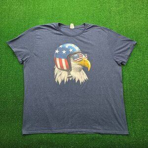 Spirit Of America Tshirt‎ Mens 3XL Blue Motorcycle Eagle Helmet Patriotic Stars